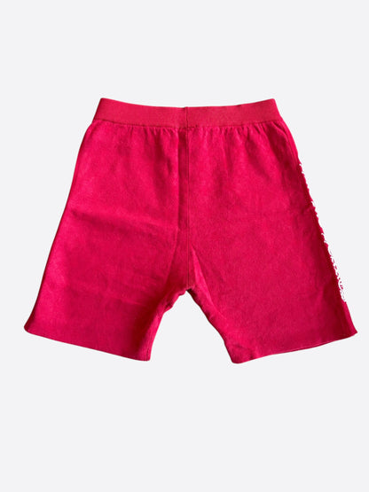 Chrome Hearts Red & White Embroidered Logo Women's Shorts