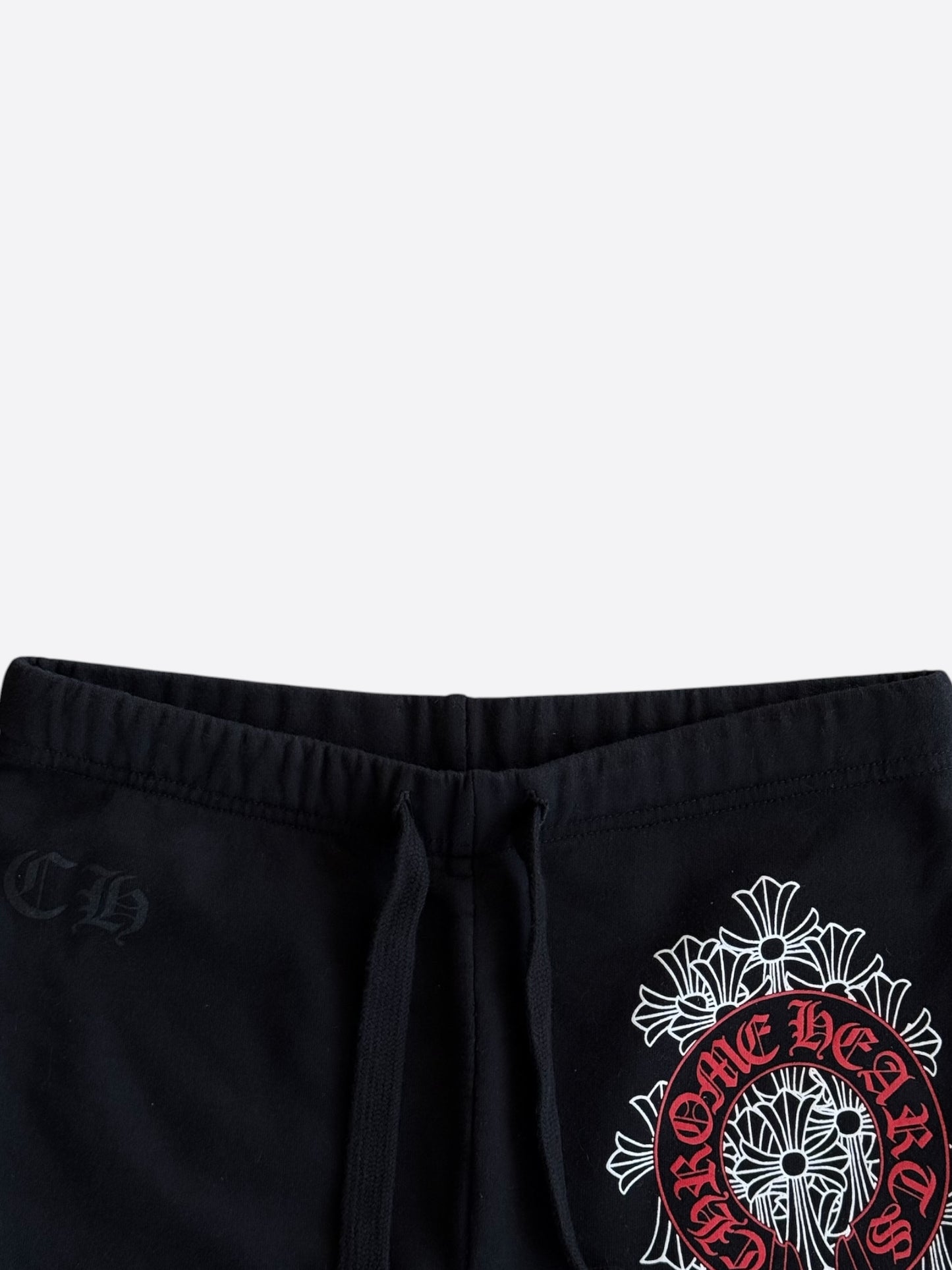 Chrome Hearts Black & Red Cemetery Horseshoe Logo Sweatpants
