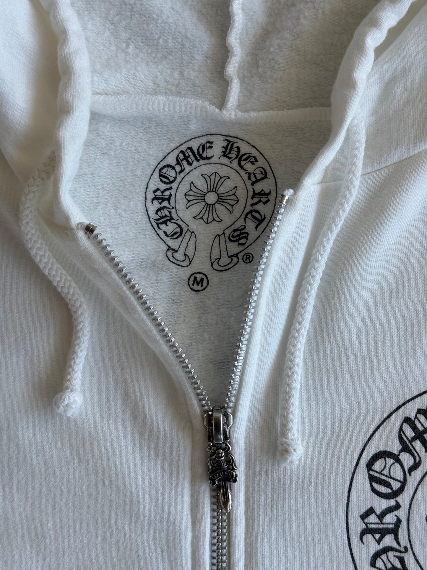 Chrome Hearts White & Black Eyechart Zip Up Hoodie