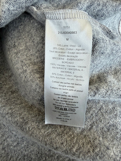 Dior Grey & Black Pinstripe Atelier Embroidered Logo Baseball Jersey