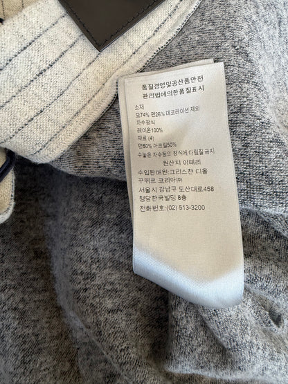 Dior Grey & Black Pinstripe Atelier Embroidered Logo Baseball Jersey