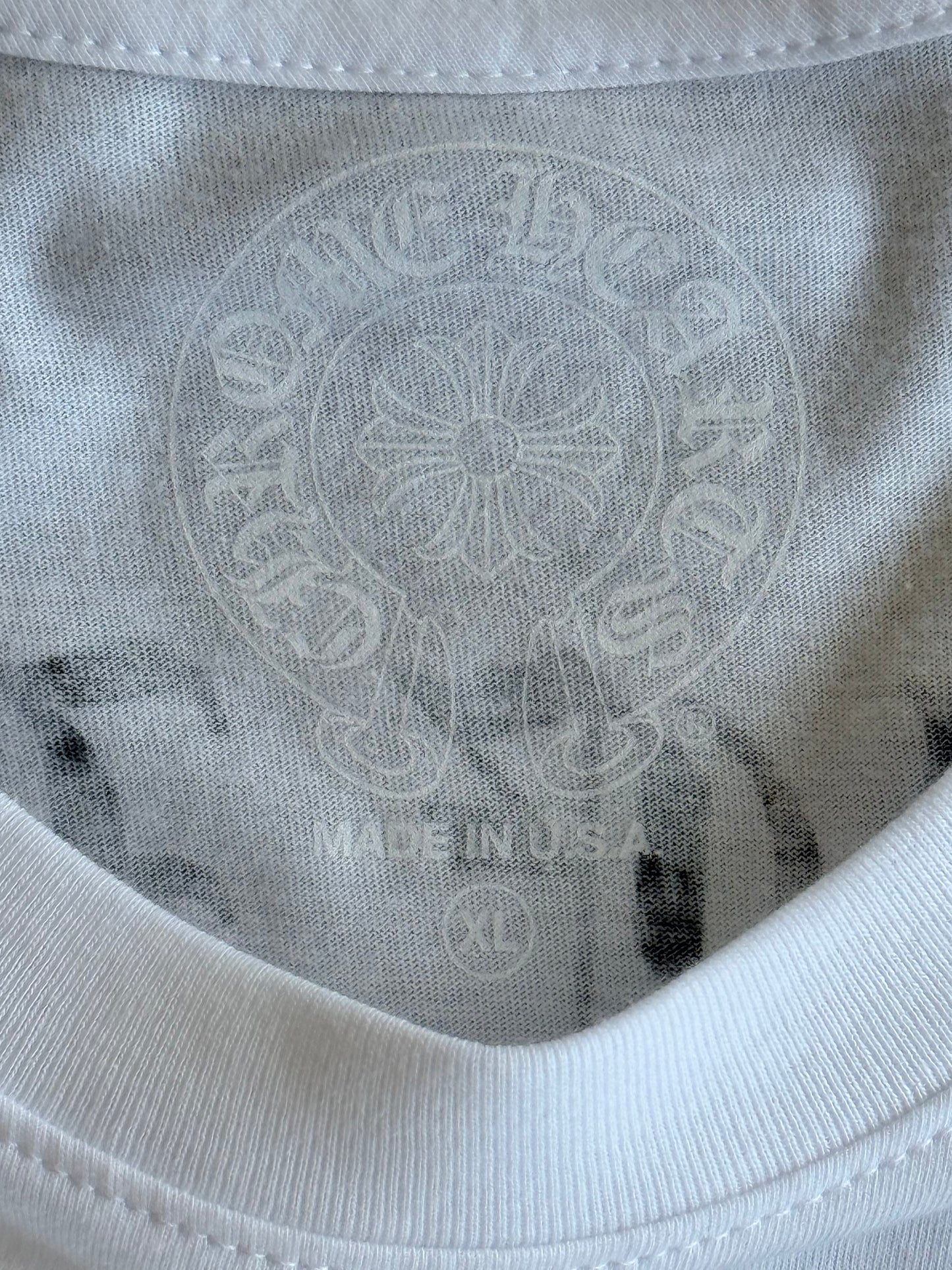 Chrome Hearts White & Black Scroll Logo Longsleeve T-Shirt