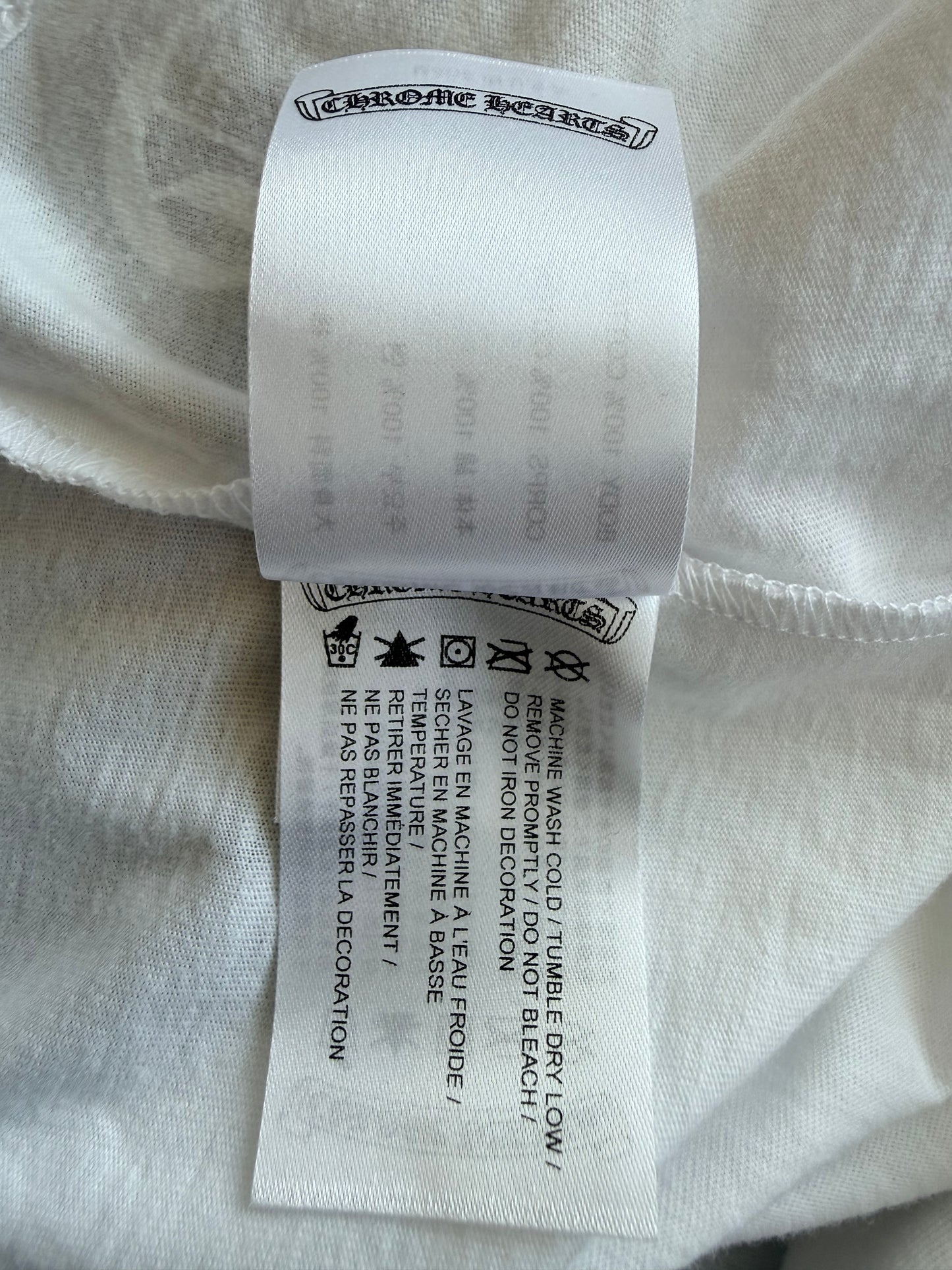 Chrome Hearts White & Black Scroll Logo Longsleeve T-Shirt