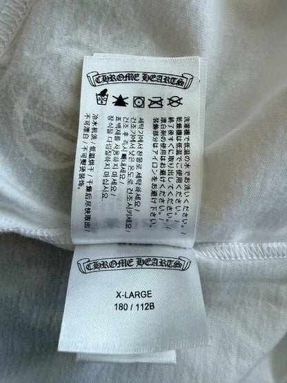 Chrome Hearts White & Black Scroll Logo Longsleeve T-Shirt