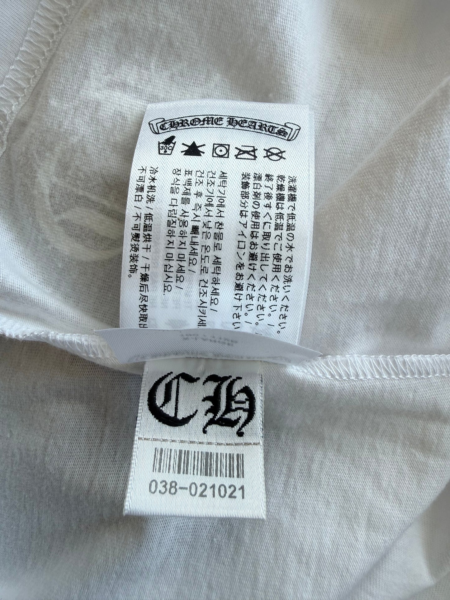 Chrome Hearts White & Black Scroll Logo Longsleeve T-Shirt