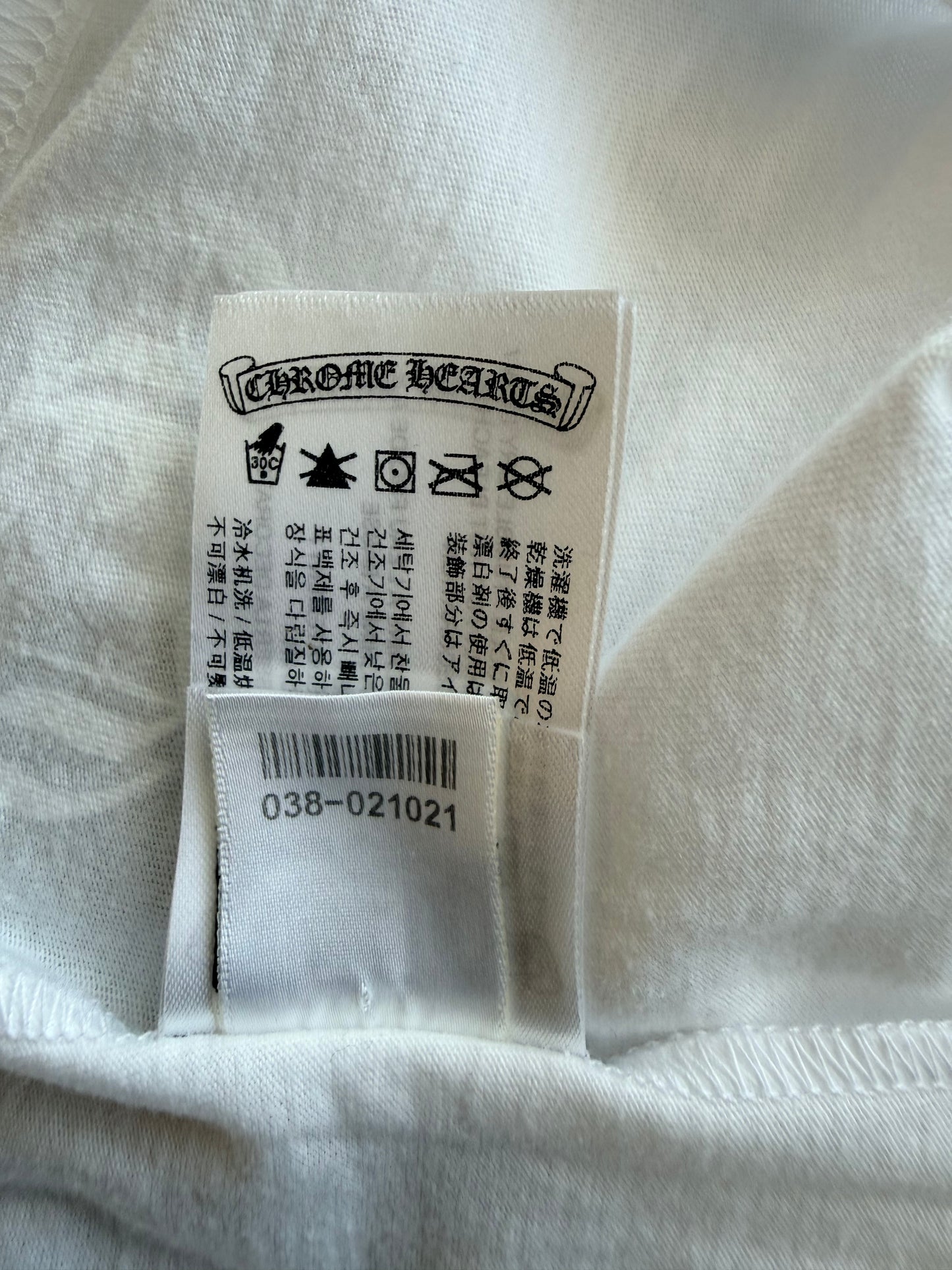 Chrome Hearts White & Black Scroll Logo Longsleeve T-Shirt