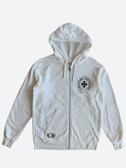 Chrome Hearts White & Black Eyechart Zip Up Hoodie
