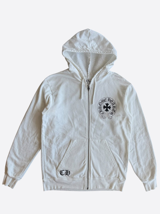 Chrome Hearts White & Black Eyechart Zip Up Hoodie