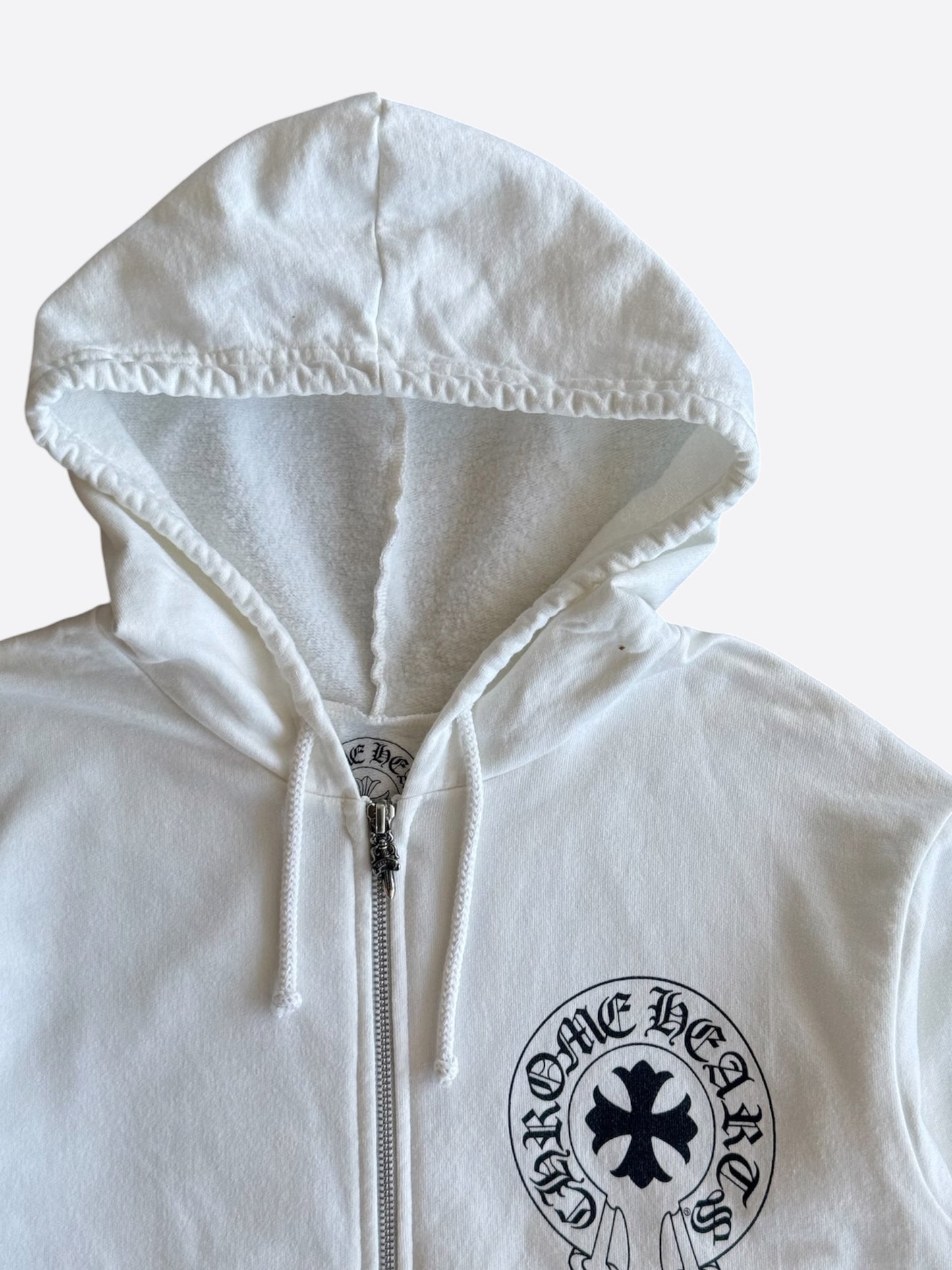 Chrome Hearts White & Black Eyechart Zip Up Hoodie
