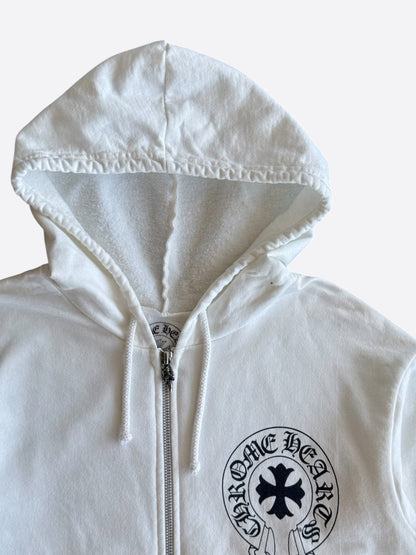 Chrome Hearts White & Black Eyechart Zip Up Hoodie