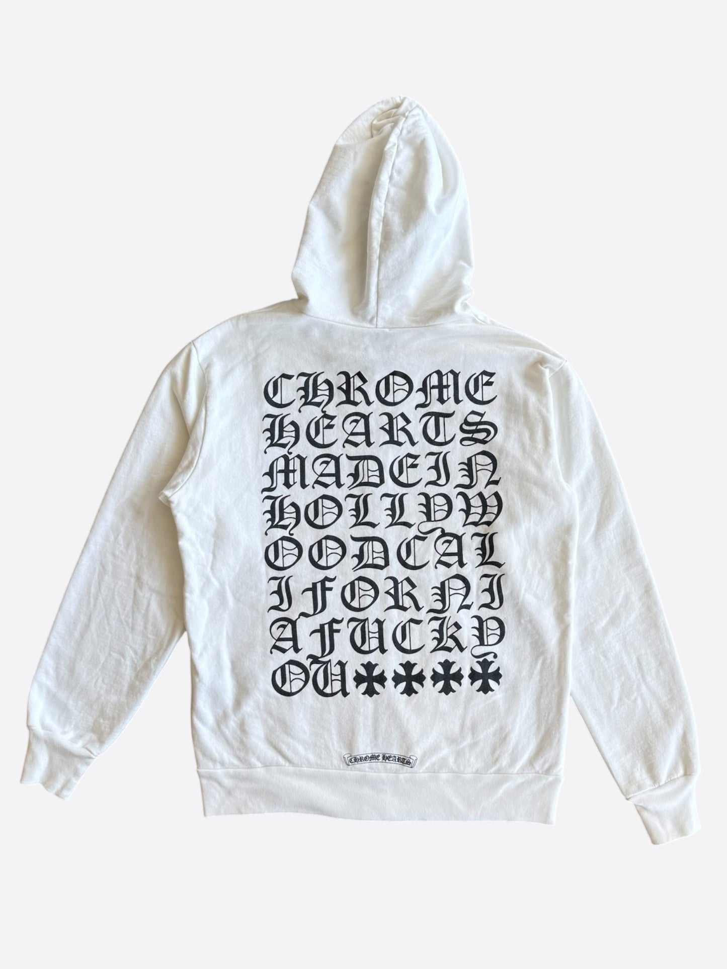 Chrome Hearts White & Black Eyechart Zip Up Hoodie