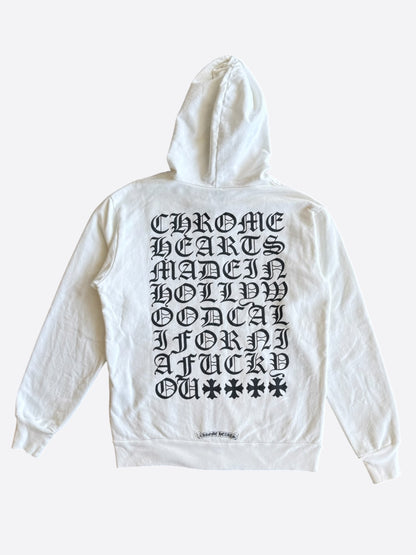 Chrome Hearts White & Black Eyechart Zip Up Hoodie