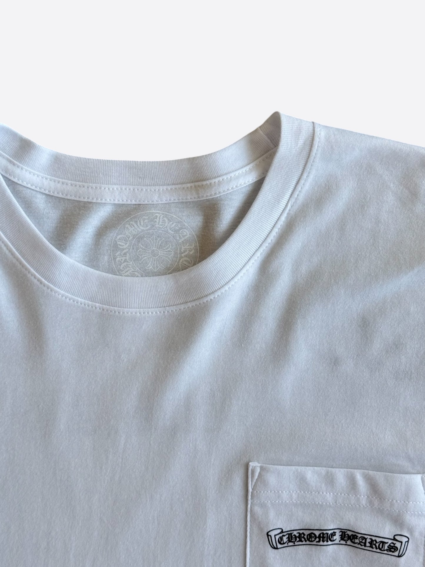 Chrome Hearts White & Black Scroll Logo Longsleeve T-Shirt