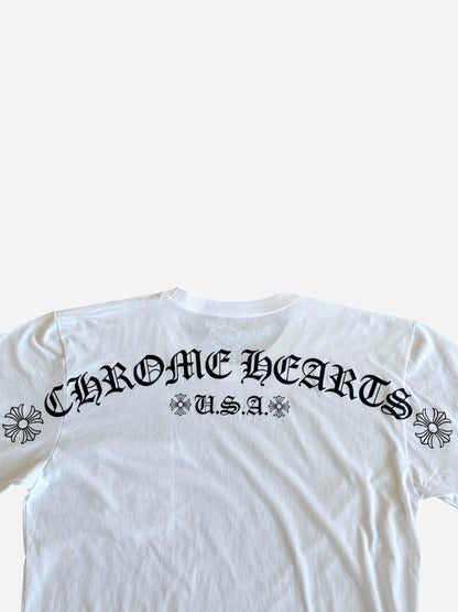 Chrome Hearts White & Black Scroll Logo Longsleeve T-Shirt