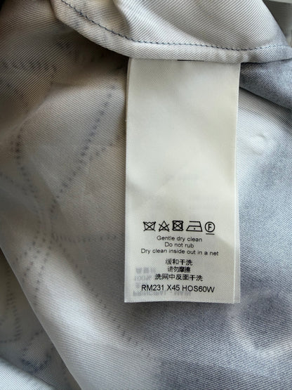 Louis Vuitton White & Grey Shibori Monogram Silk Button Up Shirt