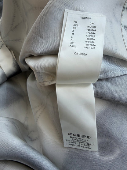 Louis Vuitton White & Grey Shibori Monogram Silk Button Up Shirt