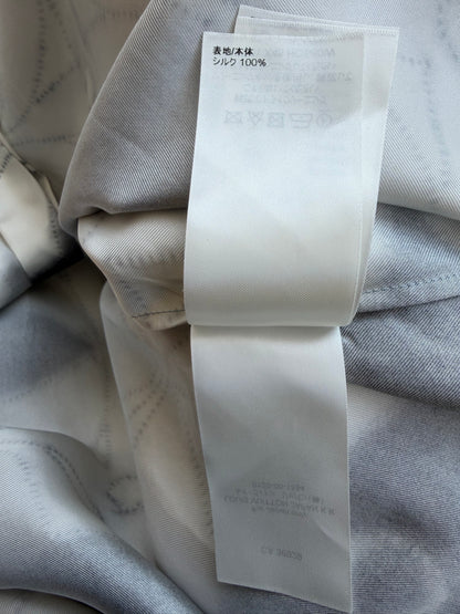Louis Vuitton White & Grey Shibori Monogram Silk Button Up Shirt
