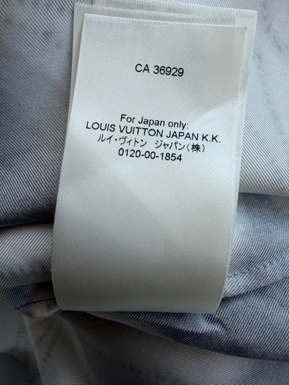 Louis Vuitton White & Grey Shibori Monogram Silk Button Up Shirt