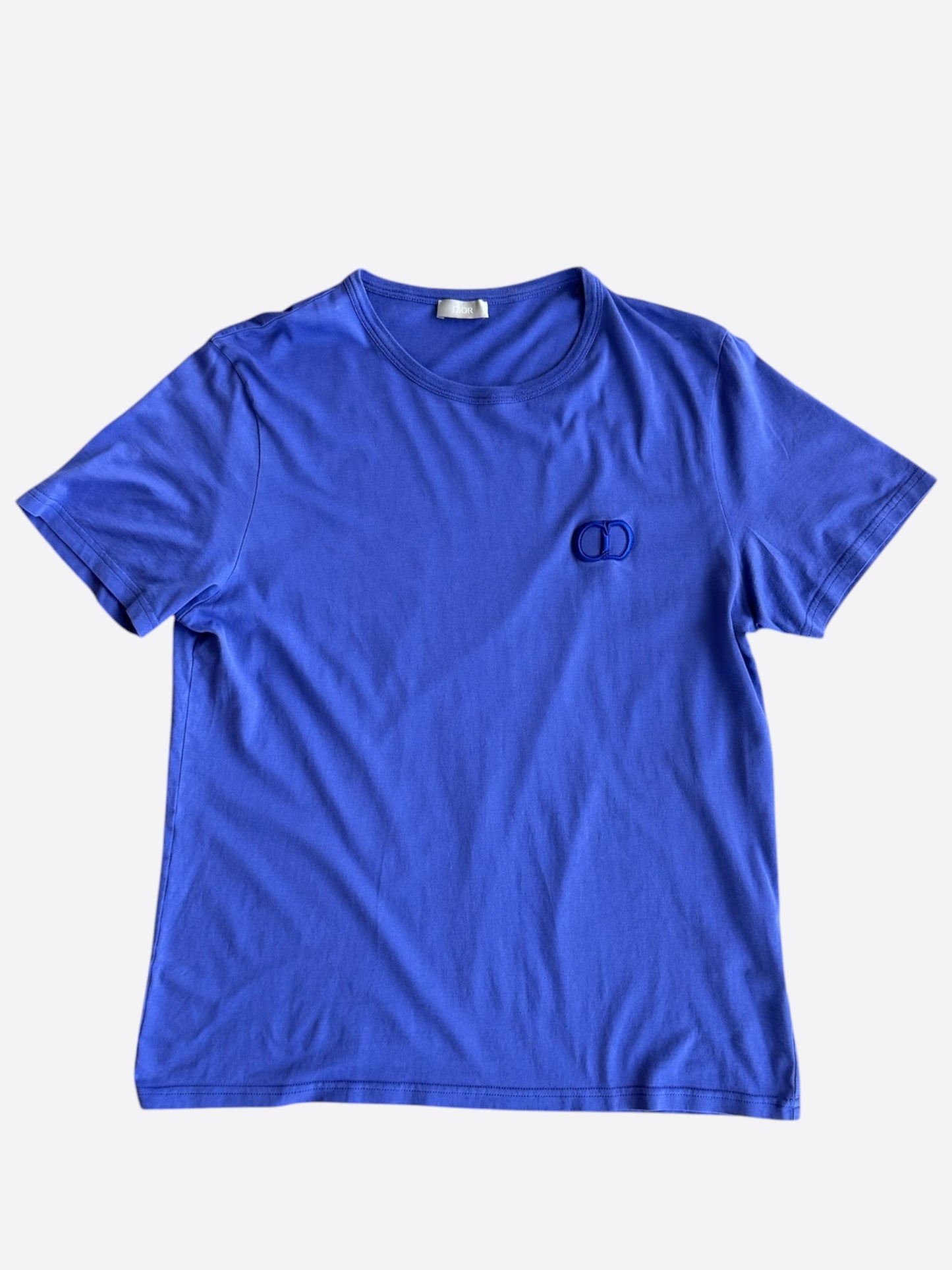 Dior Blue CD Icon Embroidered Logo T-Shirt