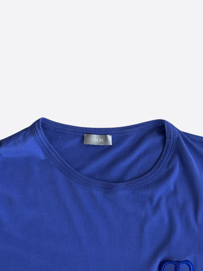 Dior Blue CD Icon Embroidered Logo T-Shirt