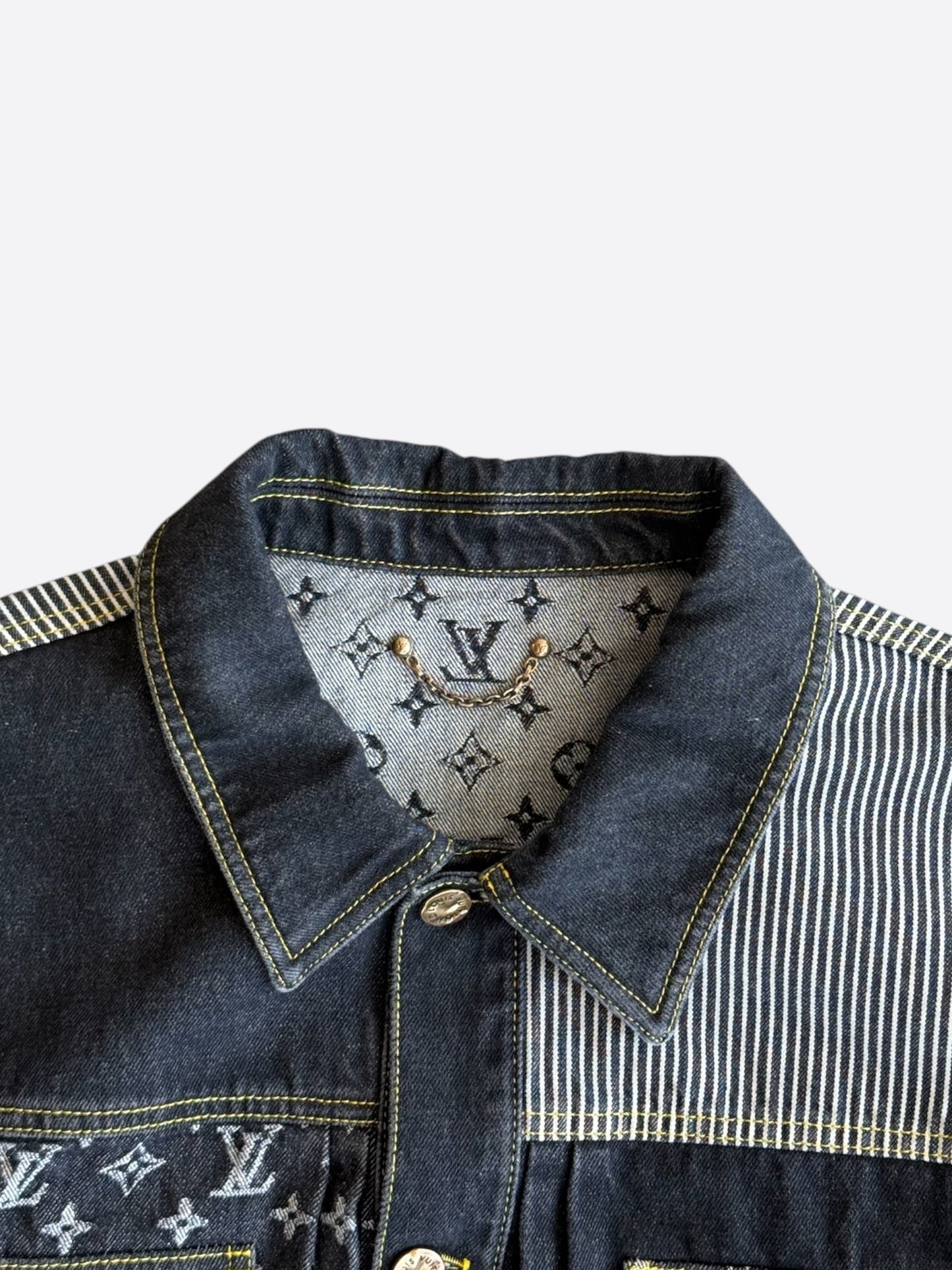 Louis Vuitton Nigo Black & Grey Monogram Crazy Denim Jacket