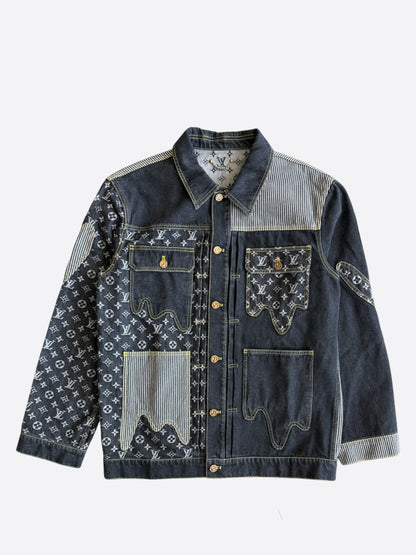 Louis Vuitton Nigo Black & Grey Monogram Crazy Denim Jacket