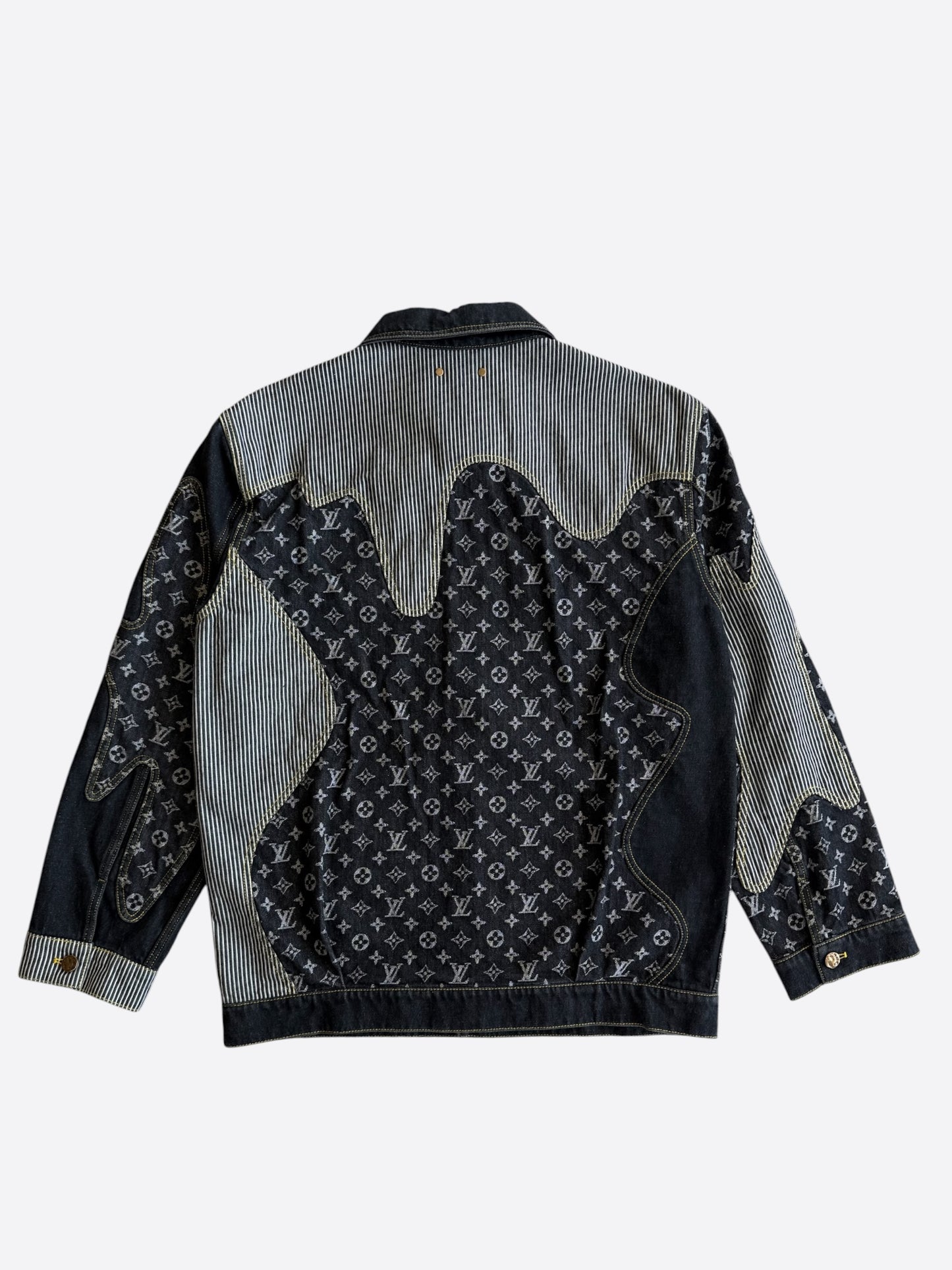 Louis Vuitton Nigo Black & Grey Monogram Crazy Denim Jacket