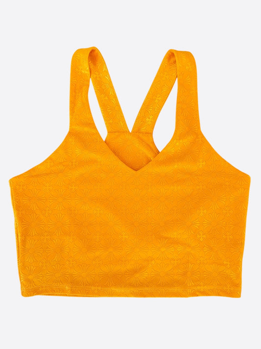 Chrome Hearts Yellow & Black Cross Jacquard Sports Bra