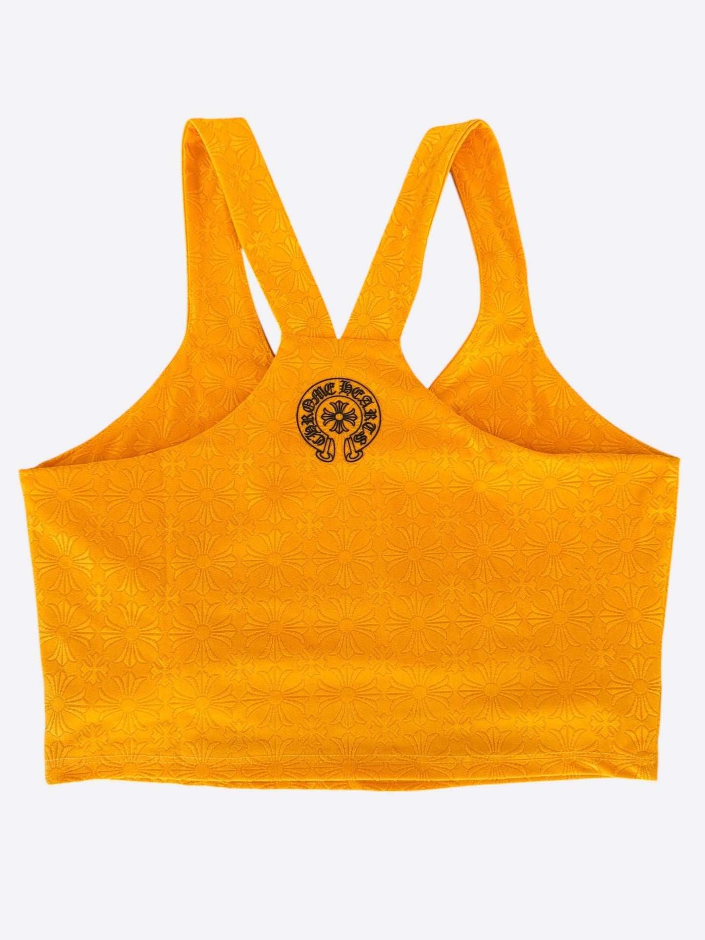 Chrome Hearts Yellow & Black Cross Jacquard Sports Bra