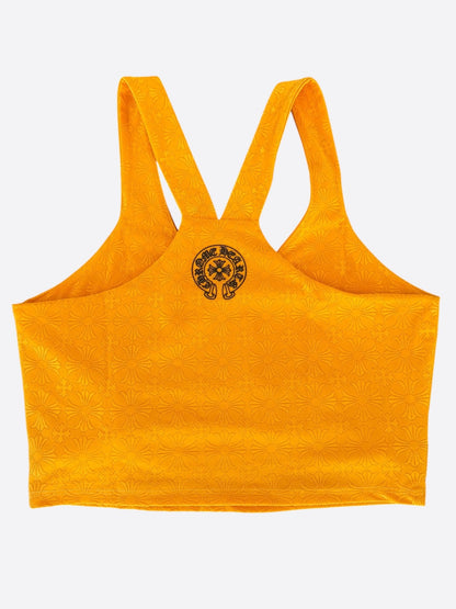 Chrome Hearts Yellow & Black Cross Jacquard Sports Bra