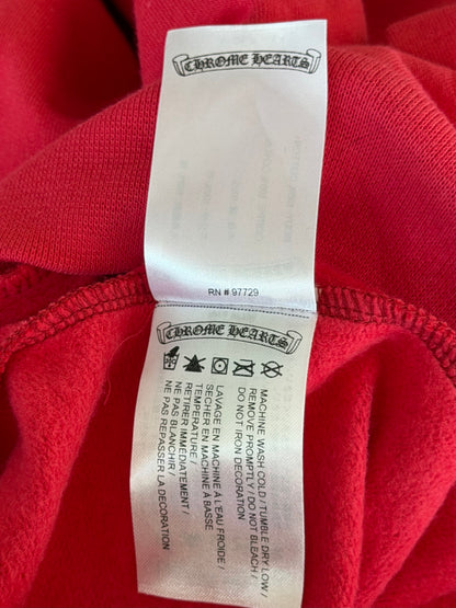 Chrome Hearts Red & White Scroll Logo Hoodie