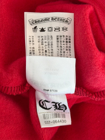 Chrome Hearts Red & White Scroll Logo Hoodie