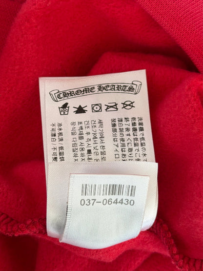 Chrome Hearts Red & White Scroll Logo Hoodie