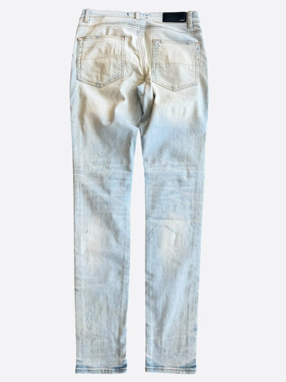 Amiri Light Indigo & Zebra Sequin Patch MX1 Jeans
