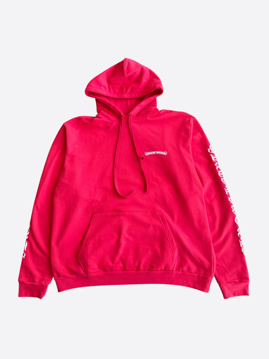 Chrome Hearts Red & White Scroll Logo Hoodie