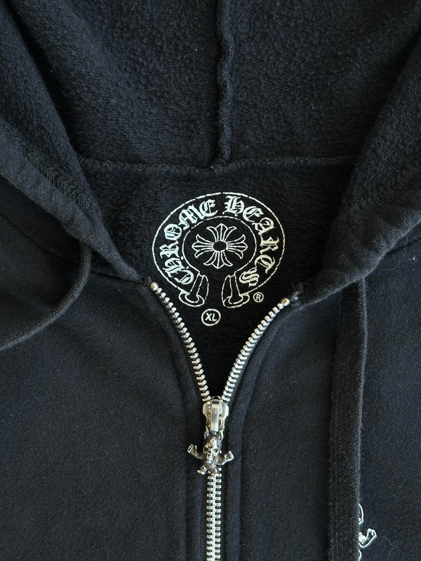 Chrome Hearts Black & White Foti Graphic Zip Up Hoodie