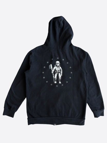 Chrome Hearts Black & White Foti Graphic Zip Up Hoodie