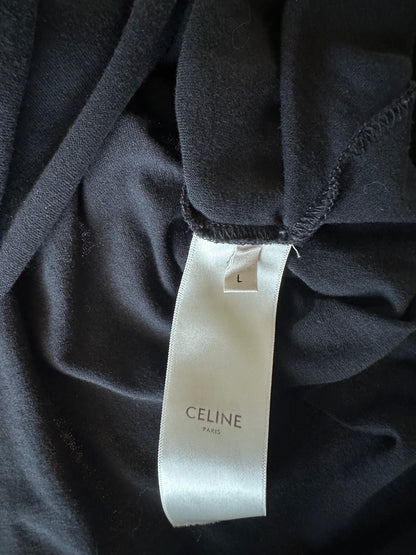 Celine Black & Checkered Studded Logo T-Shirt