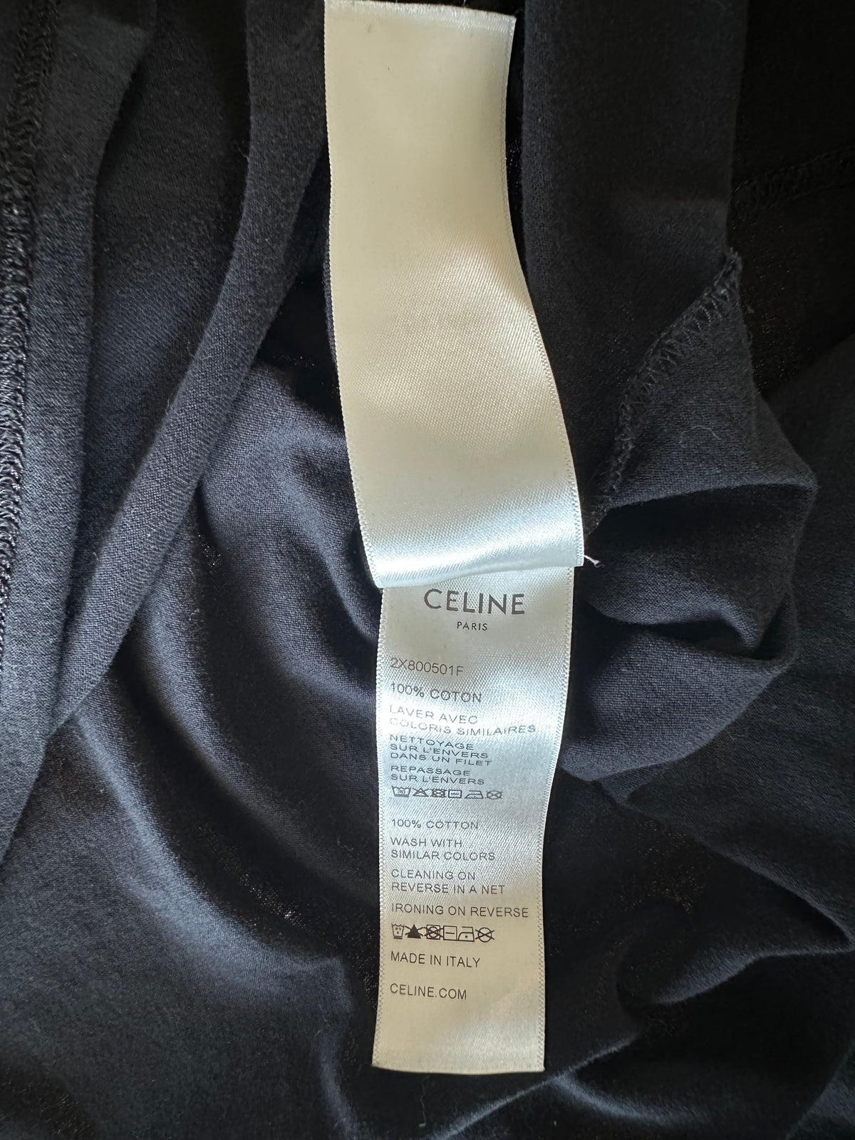 Celine Black & Checkered Studded Logo T-Shirt