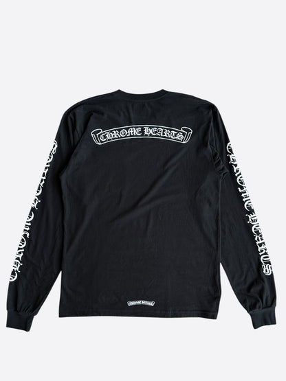 Chrome Hearts Black & White Scroll Logo Longsleeve T-Shirt