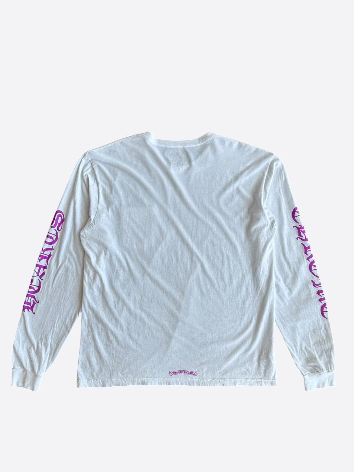 Chrome Hearts White & Purple Neck Logo Longsleeve T-Shirt