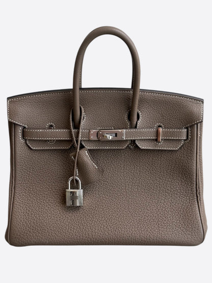 Hermes Etoupe Togo & Palladium Hardware Birkin 25
