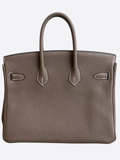 Hermes Etoupe Togo & Palladium Hardware Birkin 25