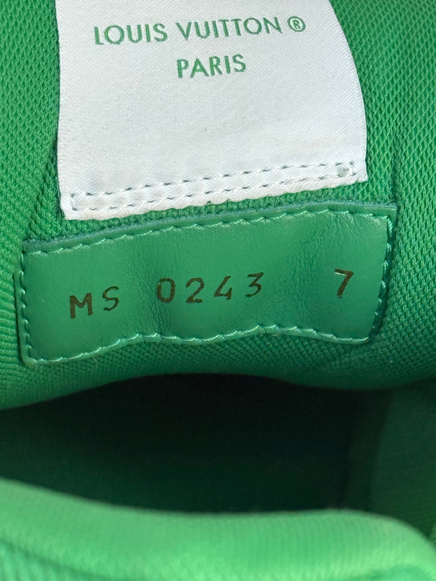 Louis Vuitton Green & White Denim Monogram Mesh Trainers
