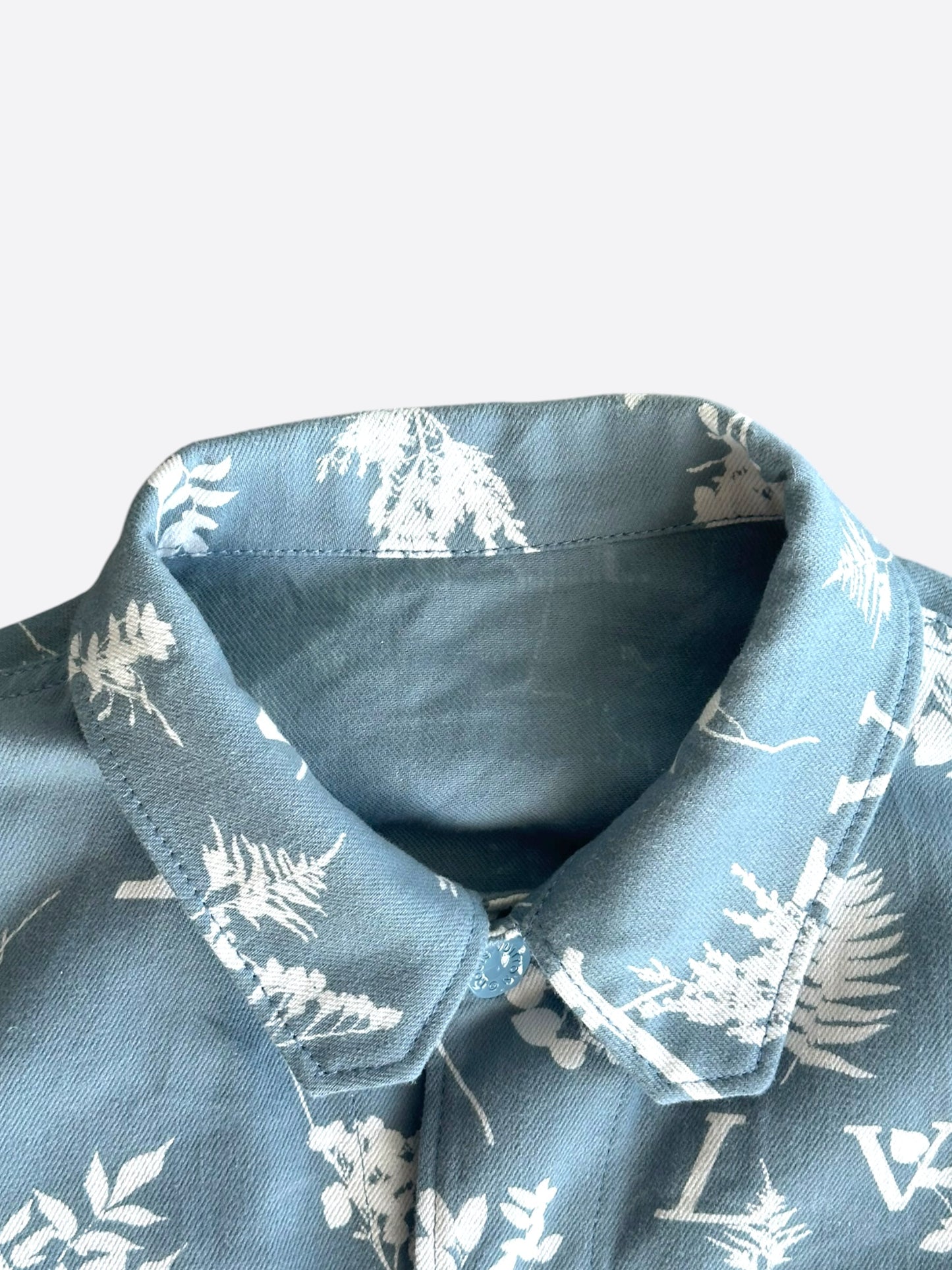 Louis Vuitton Blue & White LV Leaf Denim Jacket