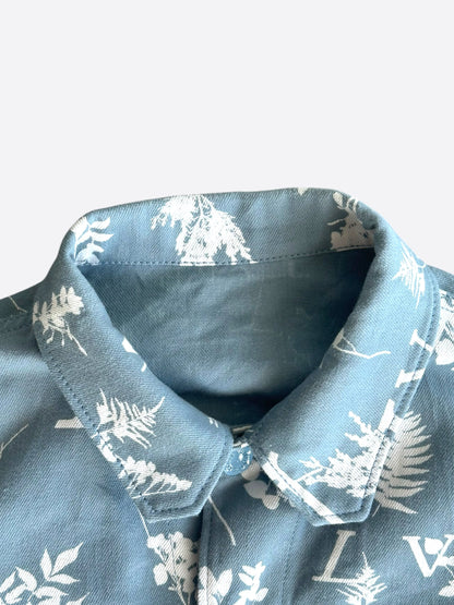 Louis Vuitton Blue & White LV Leaf Denim Jacket