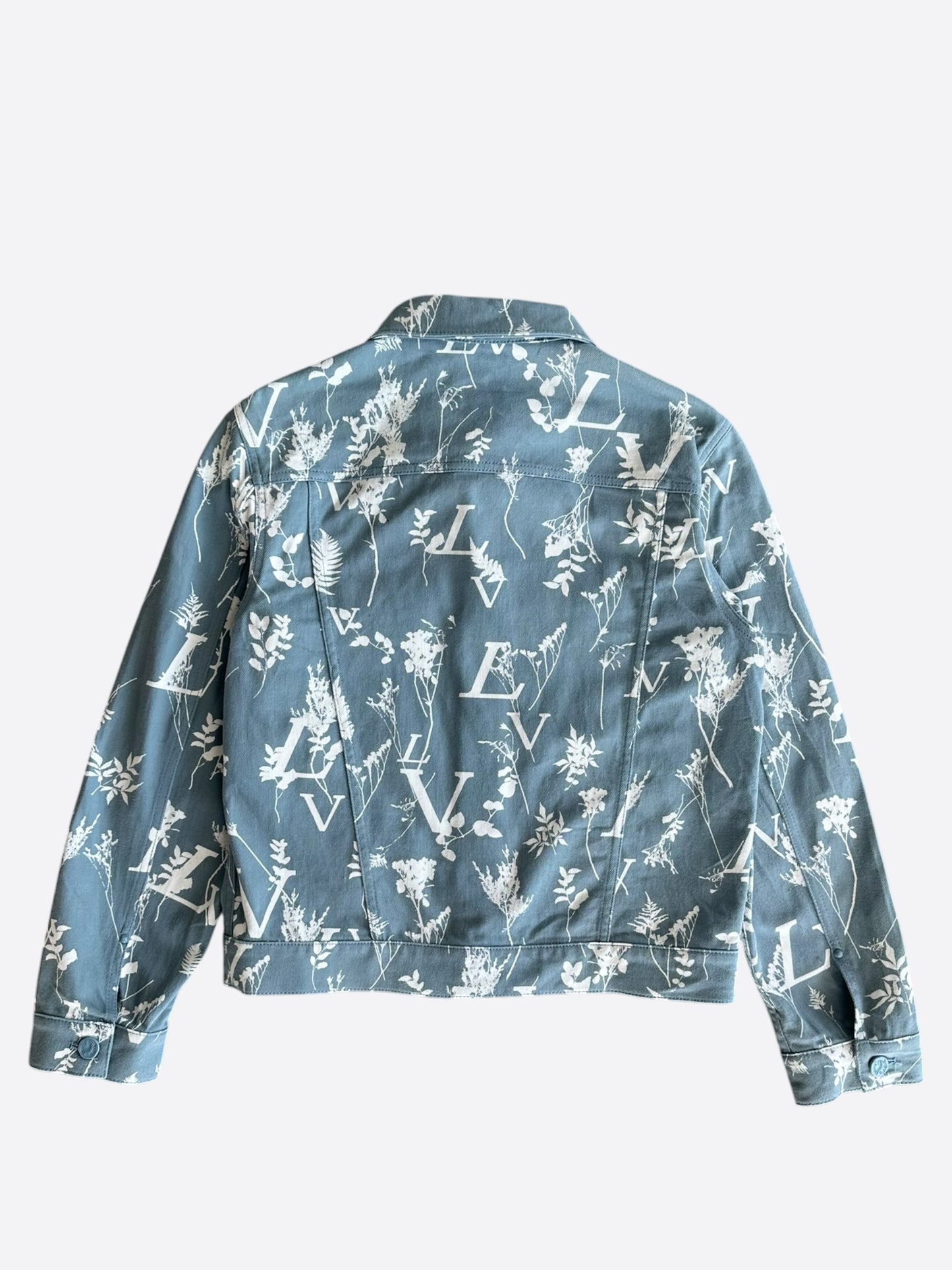 Louis Vuitton Blue & White LV Leaf Denim Jacket