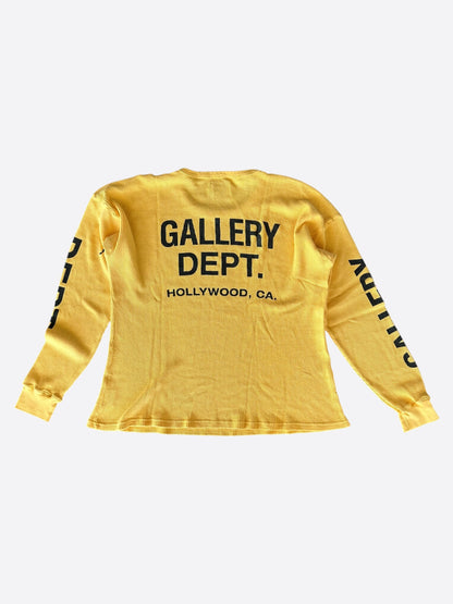Gallery Dept Yellow & Black Logo Thermal Longsleeve T-Shirt