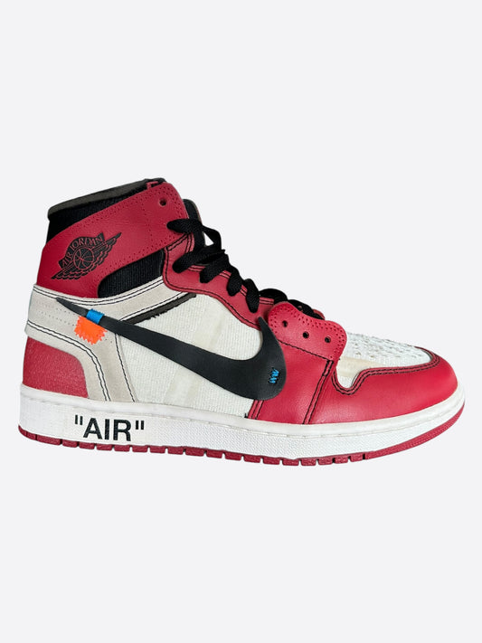 Nike Off-White Red Chicago Jordan 1 Hightop Sneakers