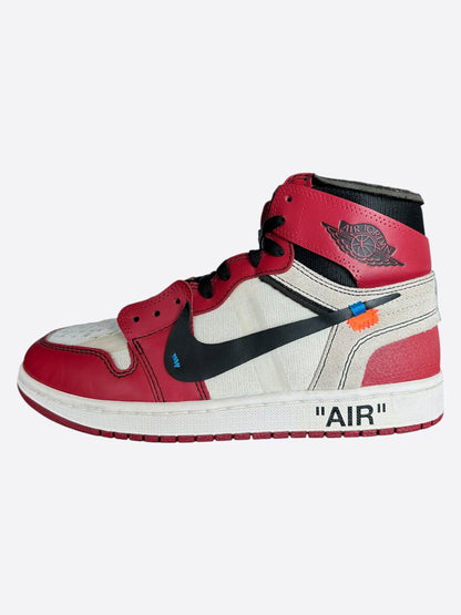 Nike Off-White Red Chicago Jordan 1 Hightop Sneakers
